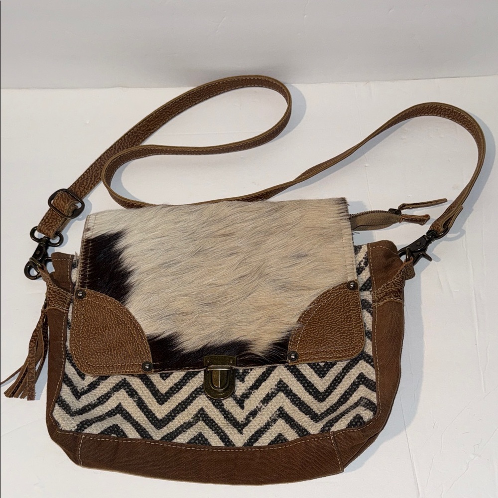 Myra Bag Brown and Black Patterned Crossbody